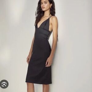 Aritzia black satin Zadie dress